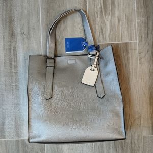 Reed Krush Tote Vegan Leather Silver Handbag NWT